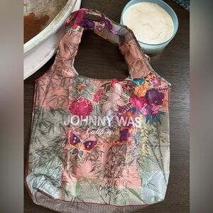 NWT Johnny Was reusable packable nylon tote bag with pocket.